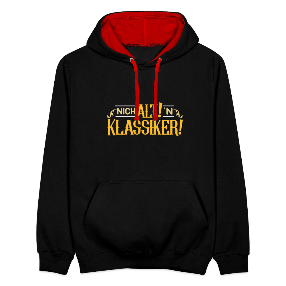 Nich alt! 'n Klassiker! - Kontrast Hoodie - Schwarz/Rot