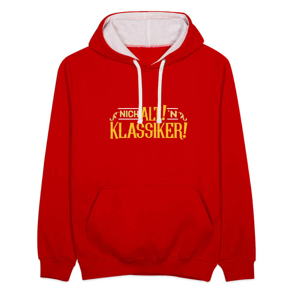 Nich alt! 'n Klassiker! - Kontrast Hoodie - Rot/Weiß