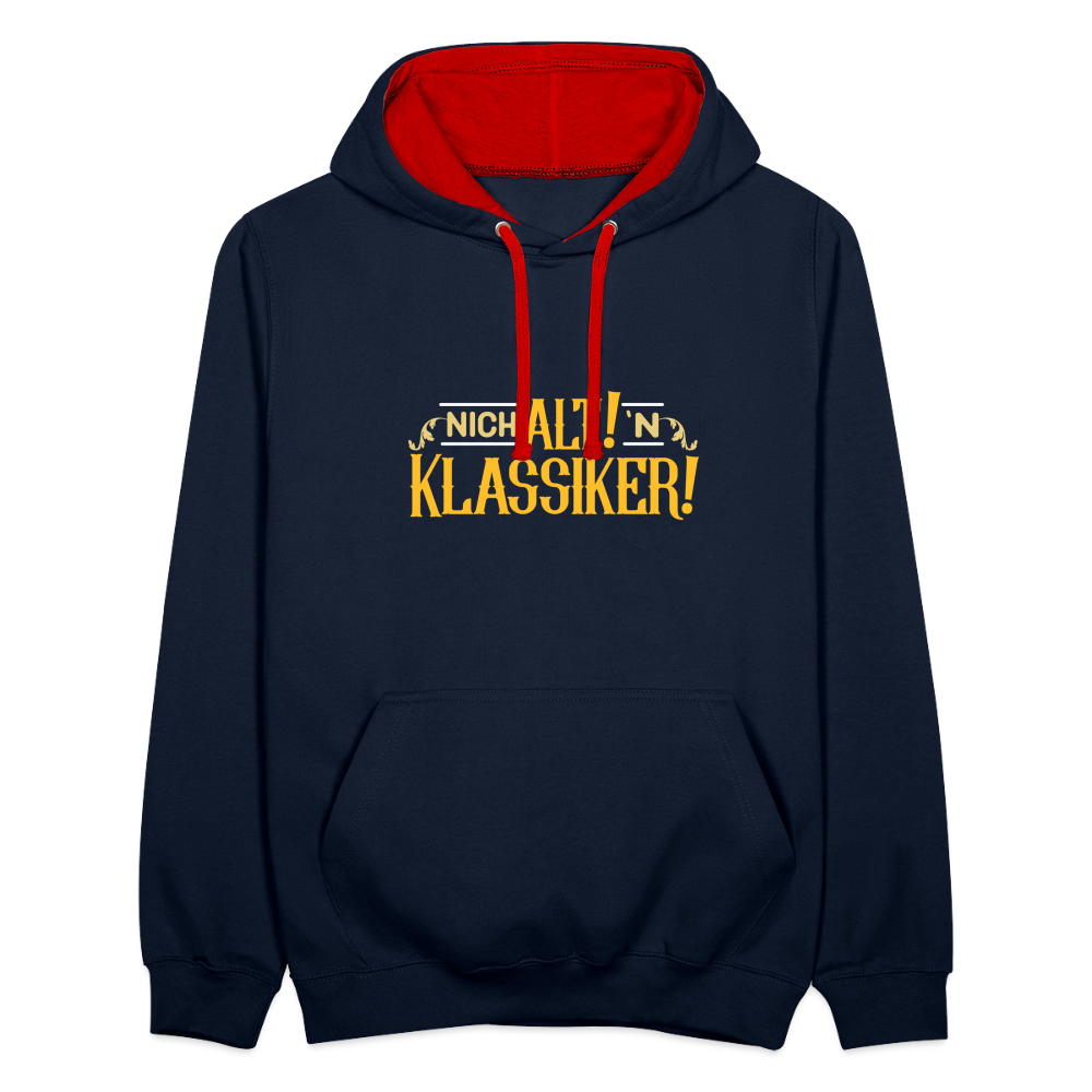 Nich alt! 'n Klassiker! - Kontrast Hoodie - Navy/Rot