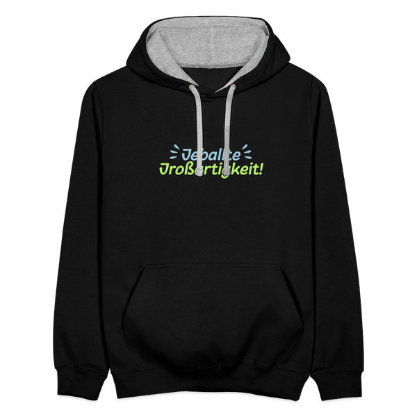 Jeballte Jroßartigkeit! - Kontrast Hoodie - Schwarz/Grau meliert