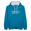 Bitte lächeln! Hast Zähne! - Kontrast Hoodie - Pfauenblau/Grau meliert