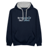 Bitte lächeln! Hast Zähne! - Kontrast Hoodie - Navy/Grau meliert