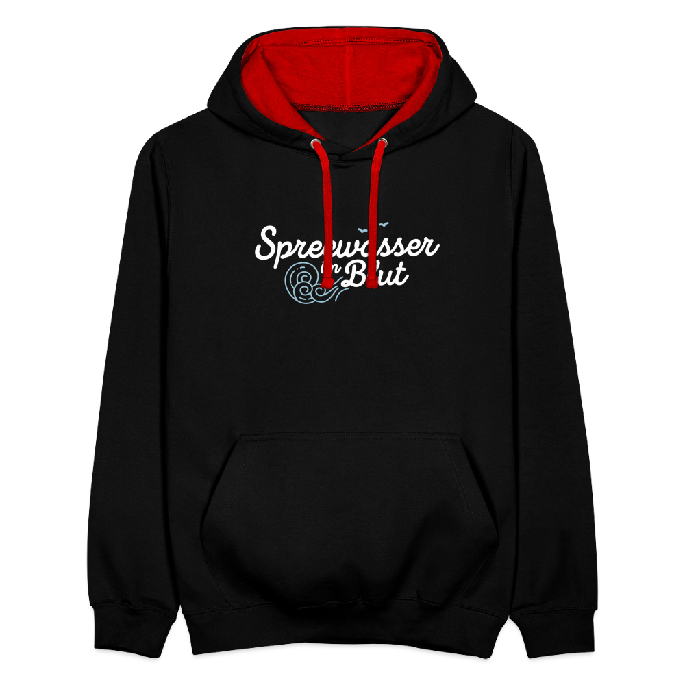 Spreewasser im Blut - Kontrast Hoodie - Schwarz/Rot