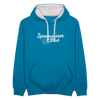 Spreewasser im Blut - Kontrast Hoodie - Pfauenblau/Grau meliert