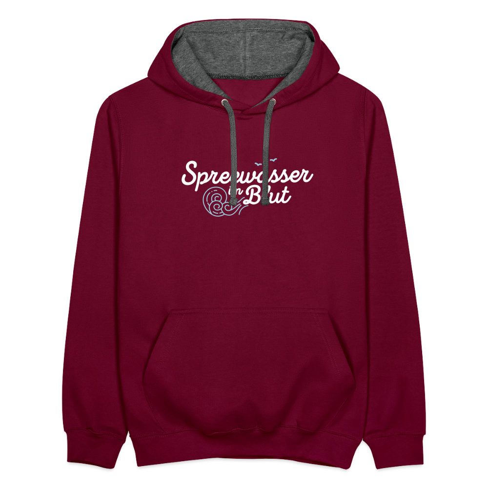 Spreewasser im Blut - Kontrast Hoodie - Weinrot/Anthrazit