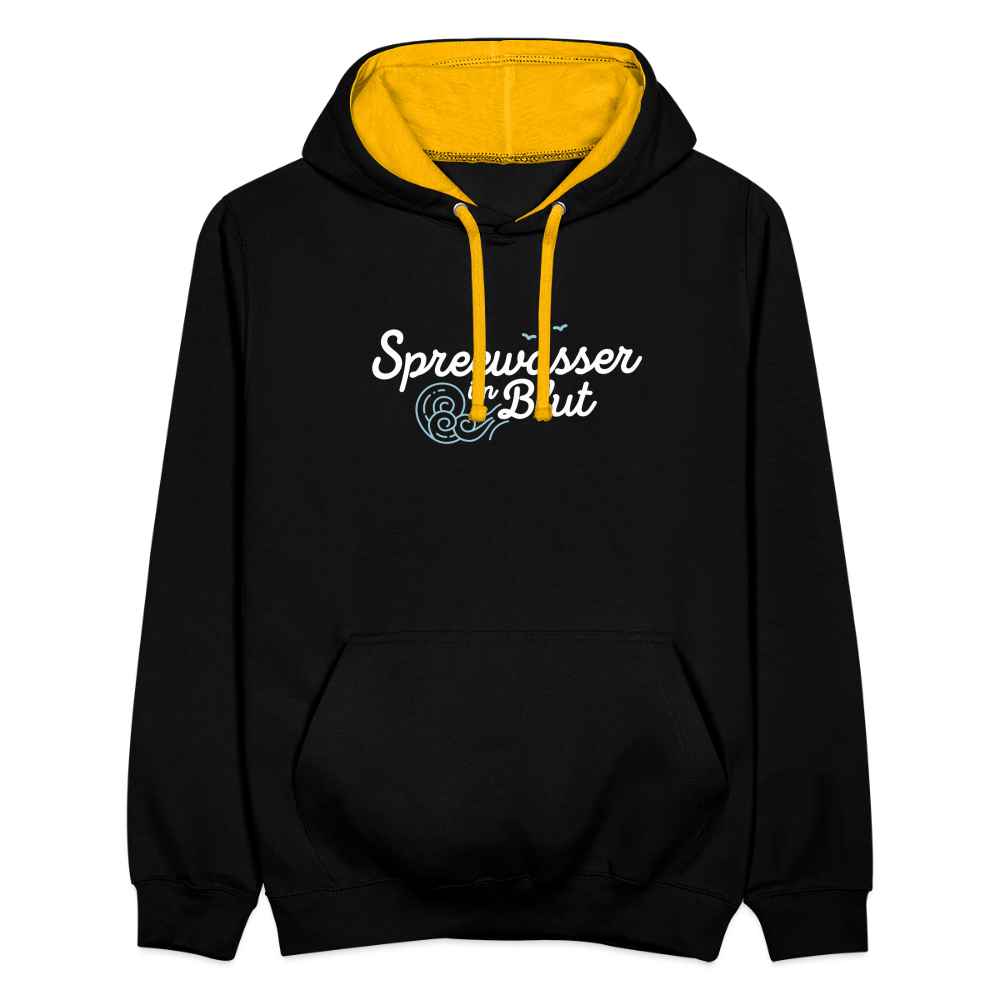 Spreewasser im Blut - Kontrast Hoodie - Schwarz/Gold