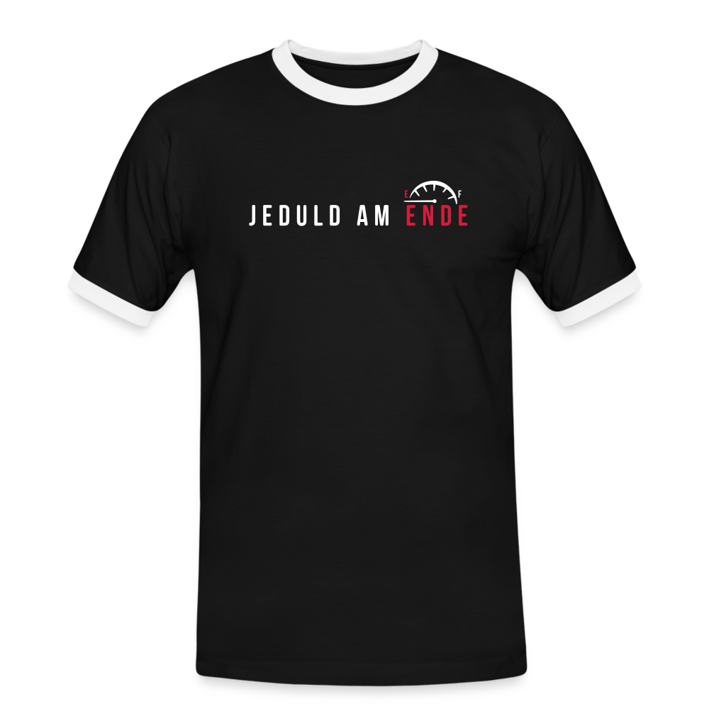 Jeduld am Ende - Männer Ringer T-Shirt - Schwarz/Weiß