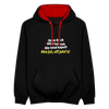 aba jut, uff jeht's! - Kontrast Hoodie - Schwarz/Rot