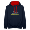 aba jut, uff jeht's! - Kontrast Hoodie - Navy/Rot