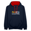 Pack' den Tag beim Schlawittchen - Kontrast Hoodie - Navy/Rot