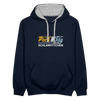 Pack' den Tag beim Schlawittchen - Kontrast Hoodie - Navy/Grau meliert