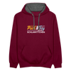Pack' den Tag beim Schlawittchen - Kontrast Hoodie - Weinrot/Anthrazit
