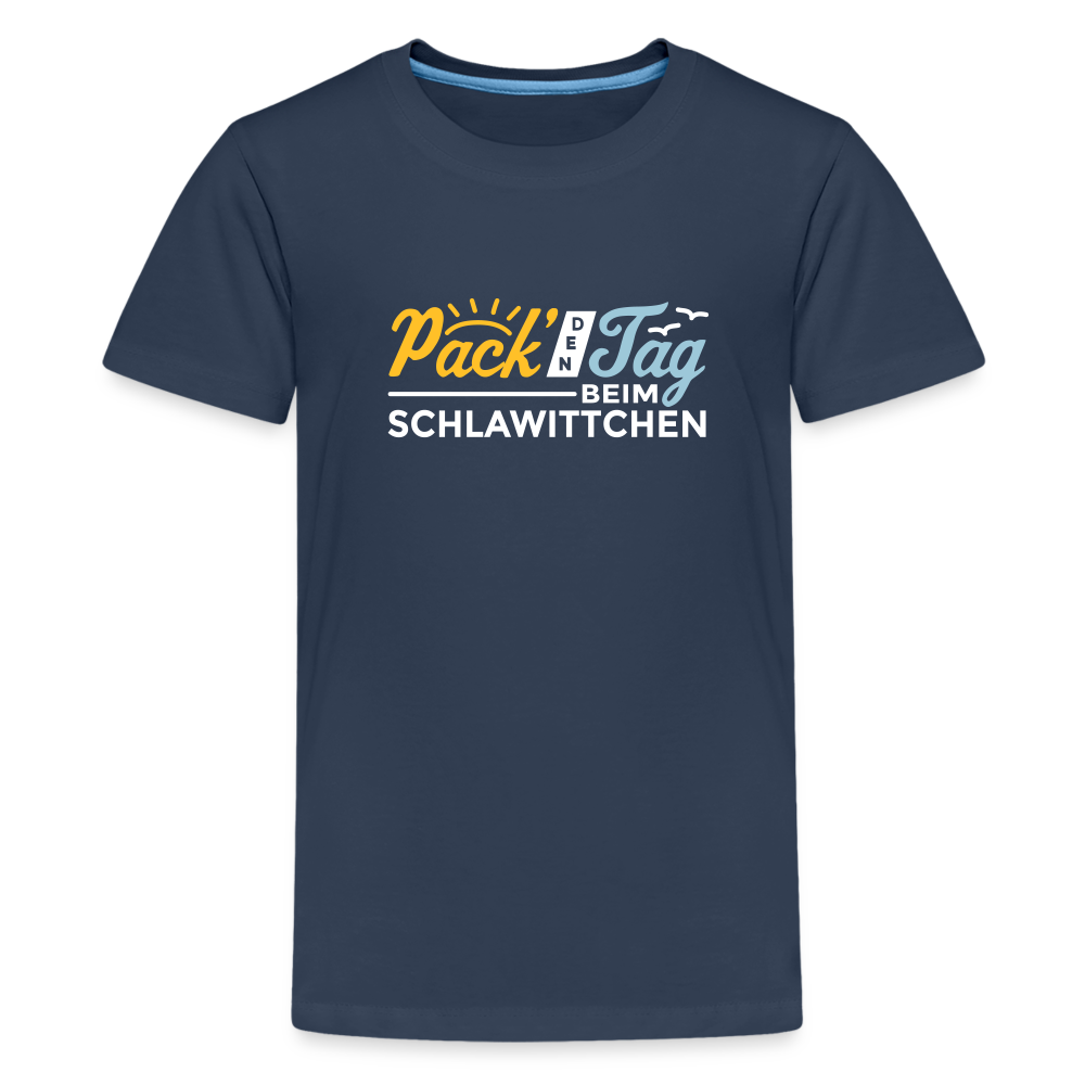 Pack' den Tag beim Schlawittchen - Teenager Premium T-Shirt - Navy