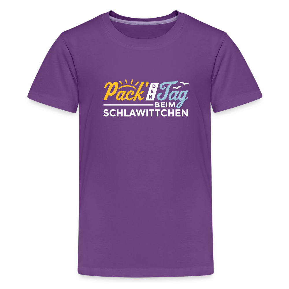 Pack' den Tag beim Schlawittchen - Teenager Premium T-Shirt - Lila