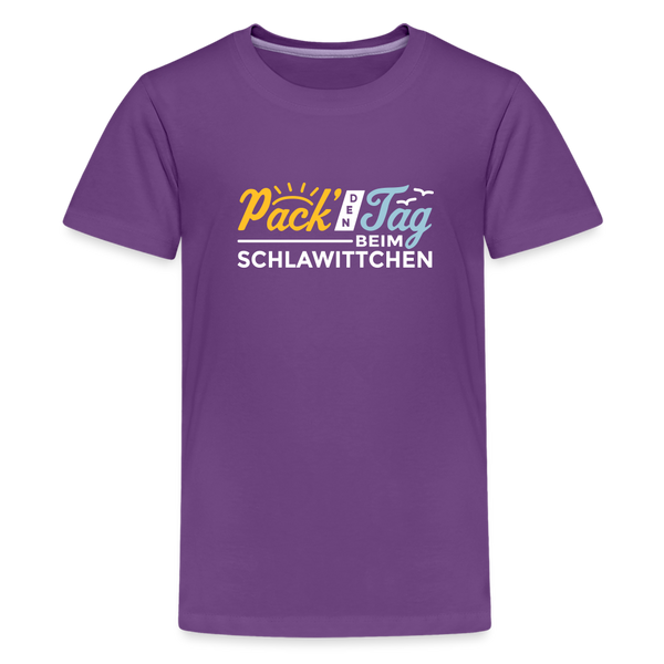 Pack' den Tag beim Schlawittchen - Teenager Premium T-Shirt - Lila