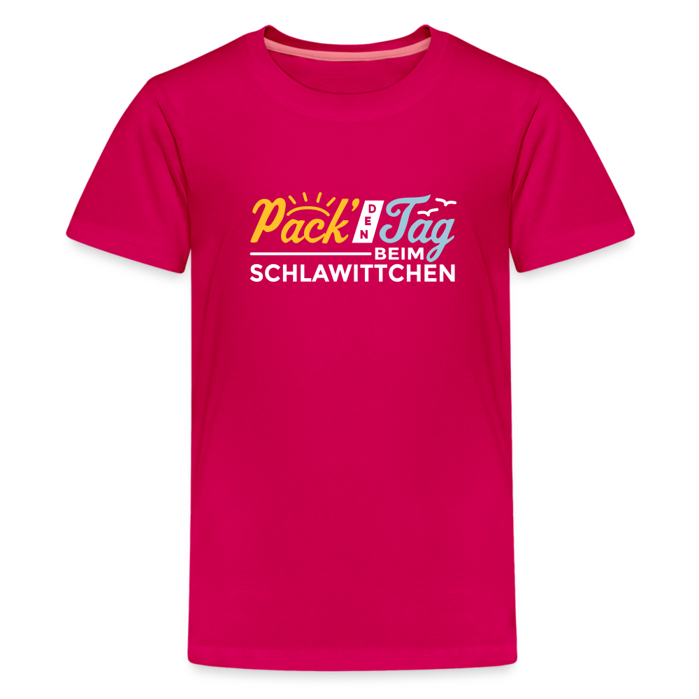 Pack' den Tag beim Schlawittchen - Teenager Premium T-Shirt - dunkles Pink