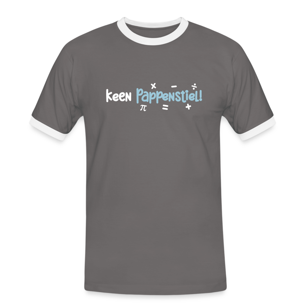 keen Pappenstiel! - Männer Ringer T-Shirt - Dunkelgrau/Weiß