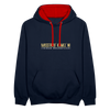Misstrau' Kamel'n! (trinken wöchentlich) - Kontrast Hoodie - Navy/Rot