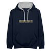 Misstrau' Kamel'n! (trinken wöchentlich) - Kontrast Hoodie - Navy/Grau meliert