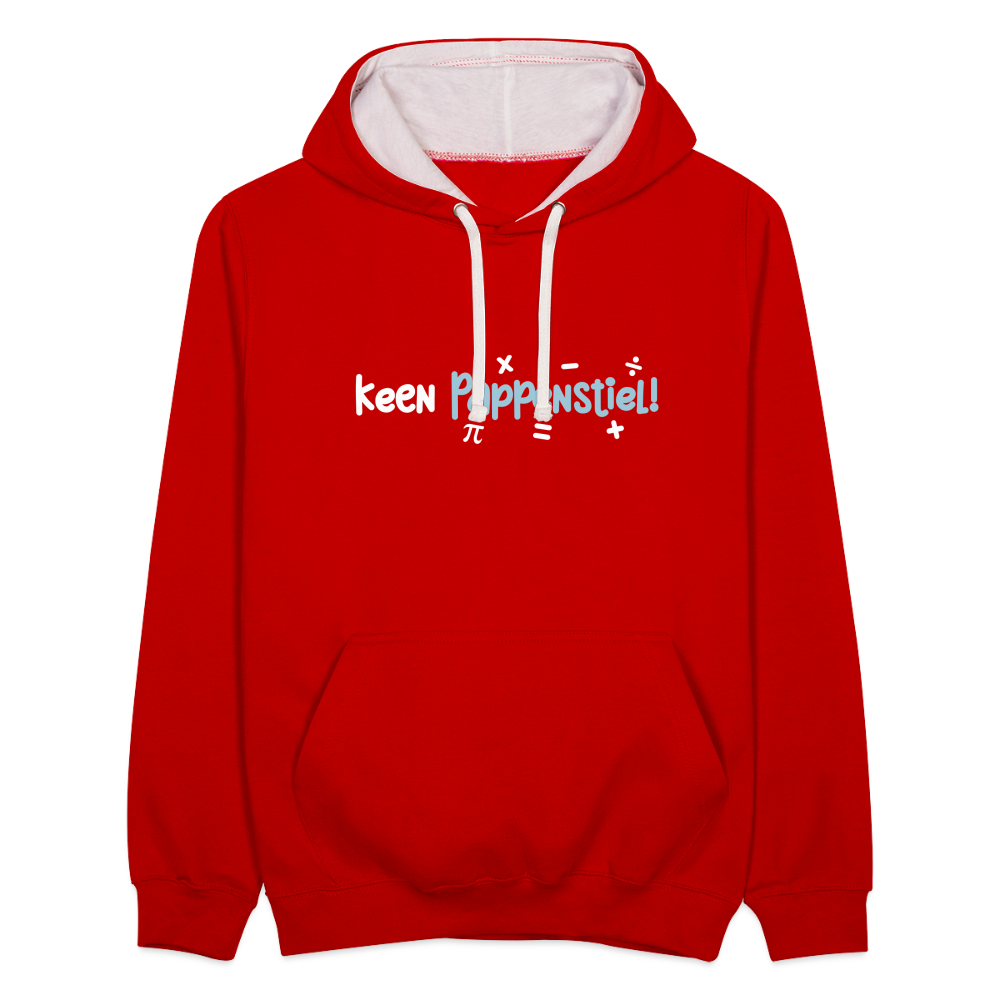 keen Pappenstiel! - Kontrast Hoodie - Rot/Weiß
