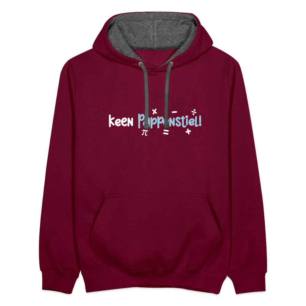 keen Pappenstiel! - Kontrast Hoodie - Weinrot/Anthrazit