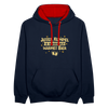 Juter Kumpel ist besser als warmet Bier - Kontrast Hoodie - Navy/Rot