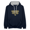 Juter Kumpel ist besser als warmet Bier - Kontrast Hoodie - Navy/Grau meliert