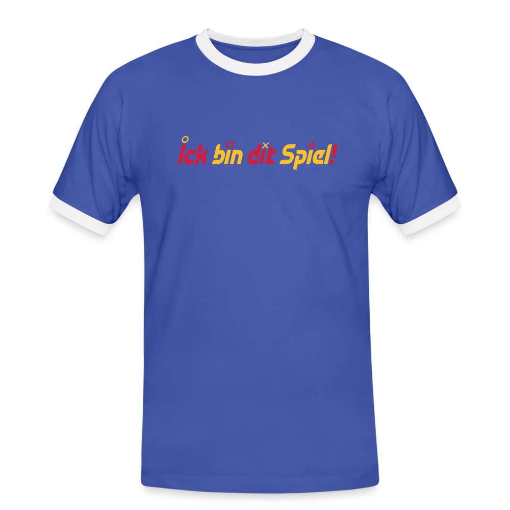 Ick bin dit Spiel! - Männer Ringer T-Shirt - Blau/Weiß