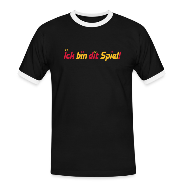 Ick bin dit Spiel! - Männer Ringer T-Shirt - Schwarz/Weiß