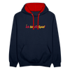Ick bin dit Spiel! - Kontrast Hoodie - Navy/Rot