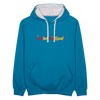 Ick bin dit Spiel! - Kontrast Hoodie - Pfauenblau/Grau meliert