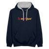 Ick bin dit Spiel! - Kontrast Hoodie - Navy/Grau meliert
