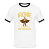 Ironie is meene Superkraft! - Männer Ringer T-Shirt - Weiß/Schwarz