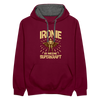 Ironie is meene Superkraft! - Kontrast Hoodie - Weinrot/Anthrazit