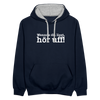 Wenn de dit liest, hör uf! - Kontrast Hoodie - Navy/Grau meliert