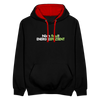 Nich faul! Energieeffizient! - Kontrast Hoodie - Schwarz/Rot