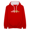 Nich faul! Energieeffizient! - Kontrast Hoodie - Rot/Weiß