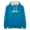 Nich faul! Energieeffizient! - Kontrast Hoodie - Pfauenblau/Grau meliert