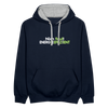 Nich faul! Energieeffizient! - Kontrast Hoodie - Navy/Grau meliert