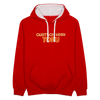 Quatsch keen Tofu! - Kontrast Hoodie - Rot/Weiß