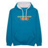 Quatsch keen Tofu! - Kontrast Hoodie - Pfauenblau/Grau meliert