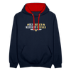 Bier einatmen, Negativität ausatmen. - Kontrast Hoodie - Navy/Rot