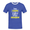 Lass Sonne rin, dit Jraue draußen! - Männer Ringer T-Shirt - Blau/Weiß