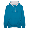 Ick quatsche nur für Süßkram - Kontrast Hoodie - Pfauenblau/Grau meliert