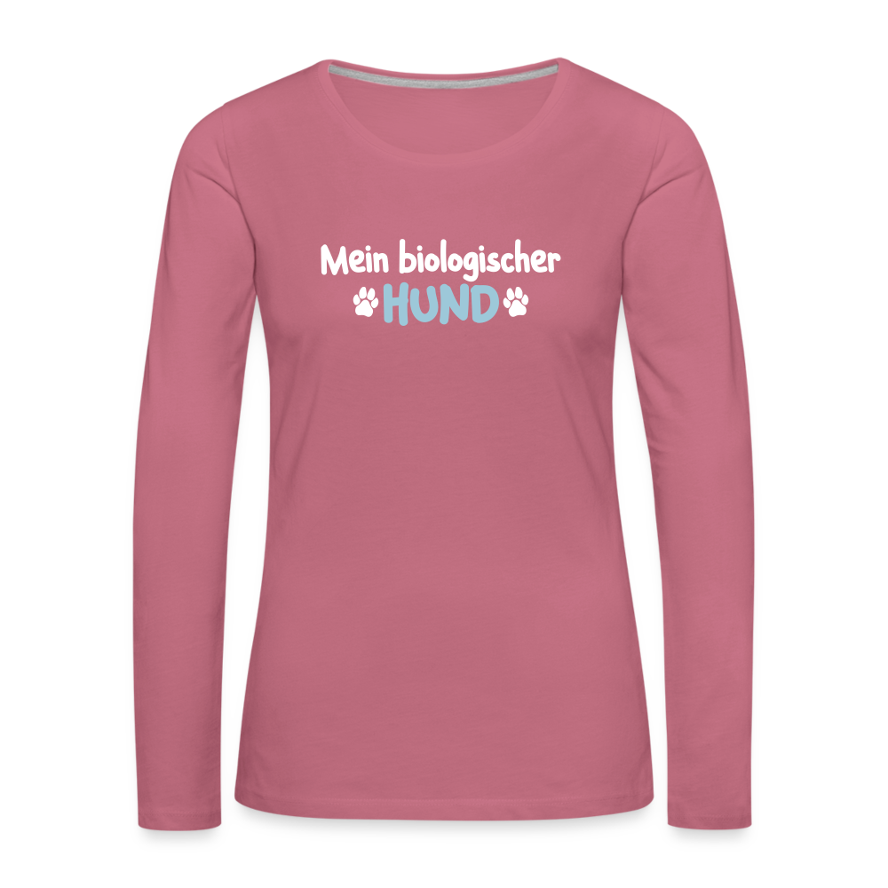 Mein biologischer Hund. - Frauen Premium Langarmshirt - Malve