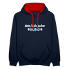 Mein biologischer Hund. - Kontrast Hoodie - Navy/Rot