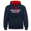Mein biologischer Hund. - Kontrast Hoodie - Navy/Rot