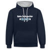 Mein biologischer Hund. - Kontrast Hoodie - Navy/Grau meliert
