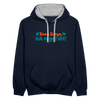 Keene Sorge, ick regel dit! - Kontrast Hoodie - Navy/Grau meliert