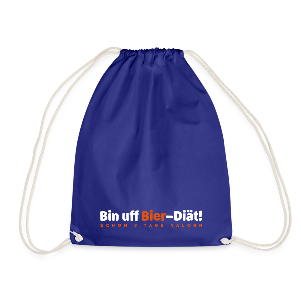 Bin uff Bier-Diät! (schon 3 Tage valorn) - Turnbeutel - Königsblau